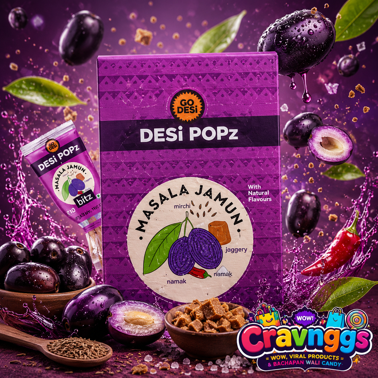 GO DESi Popz |Masala Jamun | Pack of 10 | Cravinggs