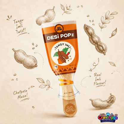 GO DESi Popz | Tangy Imli | Pack of 10 | Cravinggs