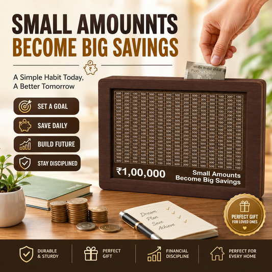 Money Saving Challenge Box ₹1,00,000 | Premium Wooden Savings Tracker Box | Cravinggs