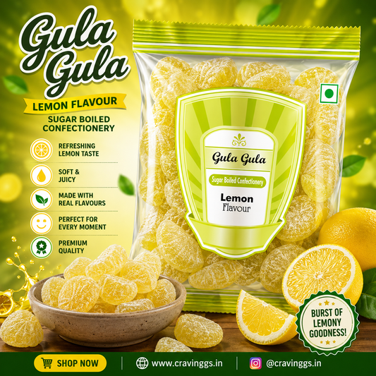 Gula Gula Candy |Lemon Flavour | 100 g | Cravinggs